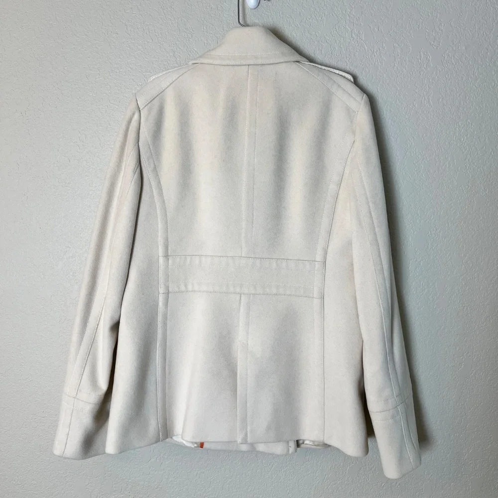 *FIRM PRICE* J. CREW CREAM WOOL PEA COAT - Picture 2 of 9